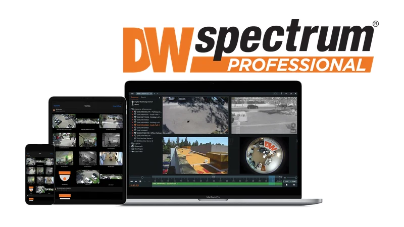 DW Spectrum IPVMS on laptop, tablet, and phone