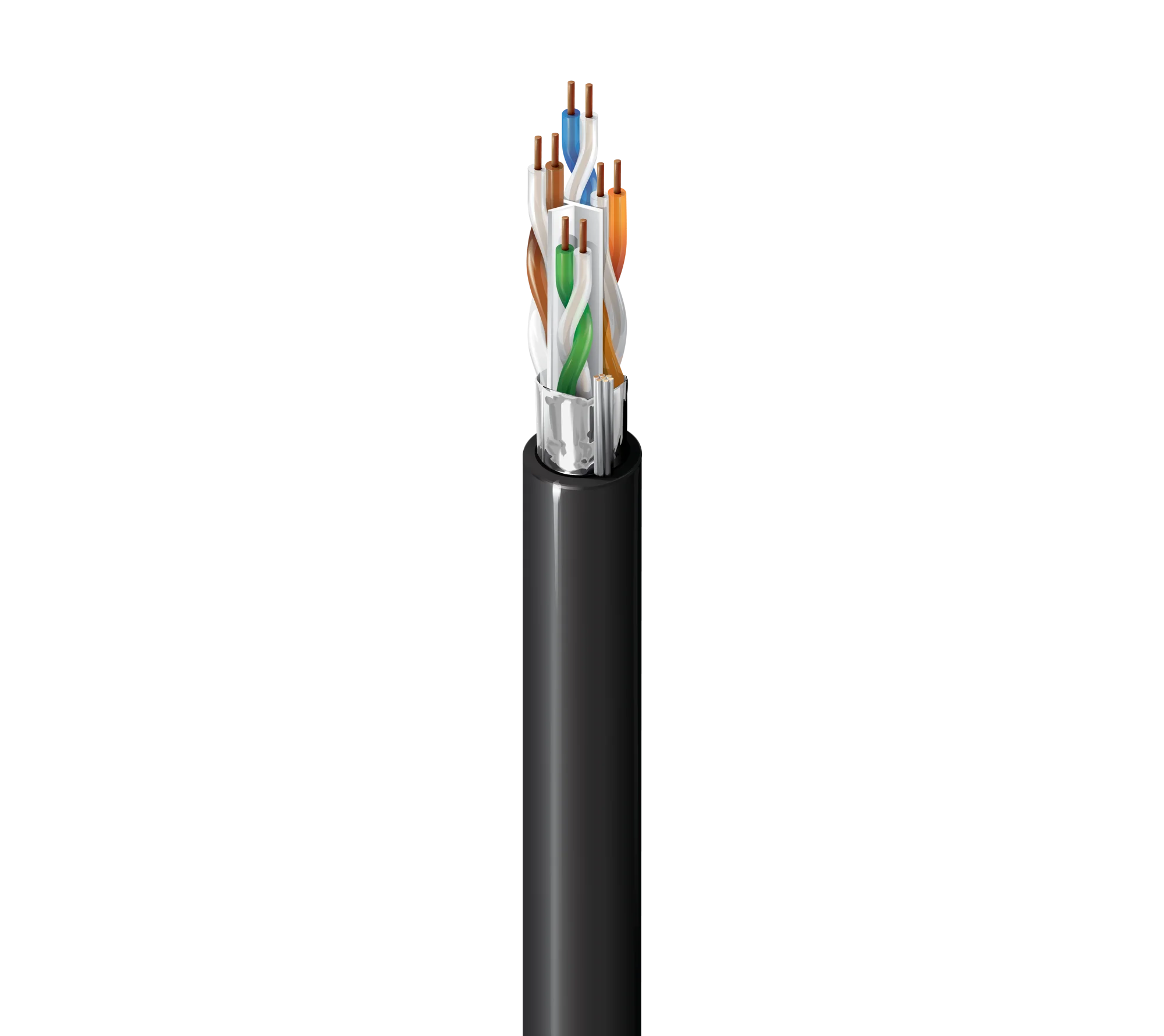 Cat6A cable for high-power PoE runs