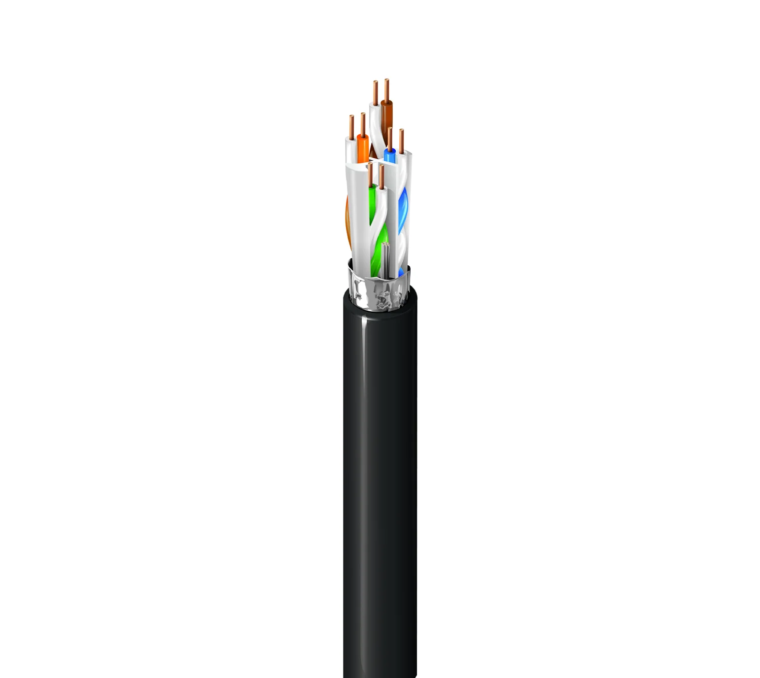 Shielded F/UTP Cat6A cable with overall foil